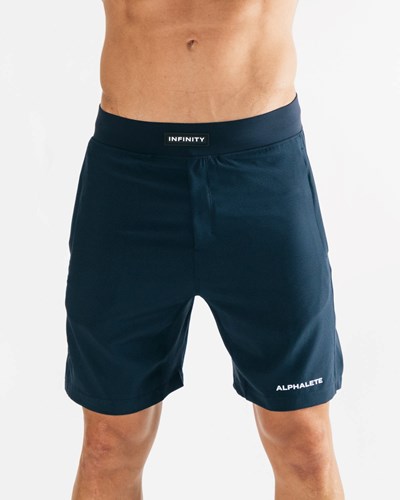 Classic Navy Alphalete Woven 4-Way Stretch 7" Short | 07184-WZSH
