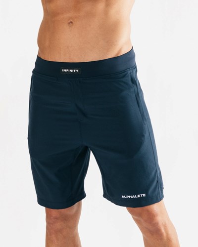 Classic Navy Alphalete Woven 4-Way Stretch 9" Short | 10285-DQZS
