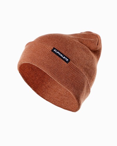 Clay Alphalete Cotton Knit Beanie | 10254-KLNQ