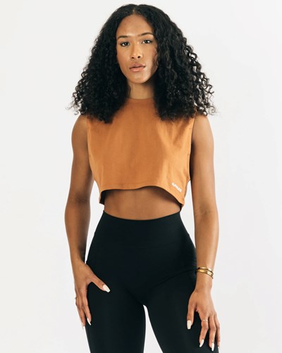 Clay Alphalete Heavy Cotton Cropped Cutoff | 96523-IAOE