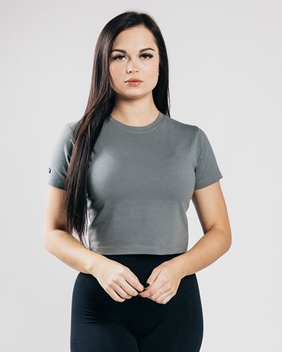Concrete Alphalete Fitted Performance Crop Top | 81764-CAKS