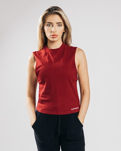 Cranberry Alphalete Heavy Cotton Cutoff | 38065-HCXY