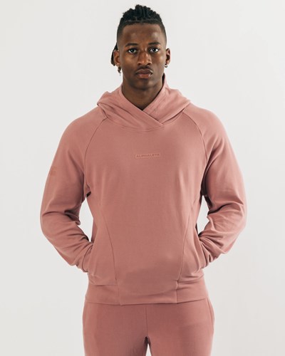 Cranberry Ice Alphalete Relaxed Single-Brushed Pullover Hoodie | 26831-FTEW