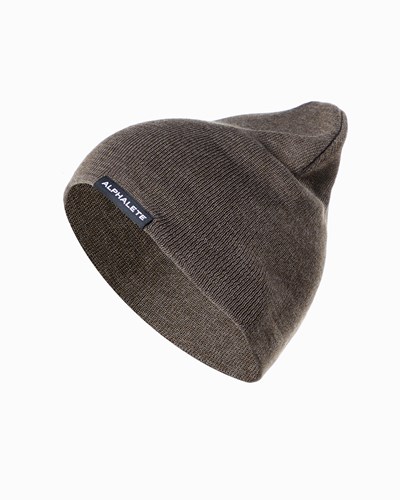 Dark Brown Alphalete Cotton Knit Beanie | 52493-MEYR