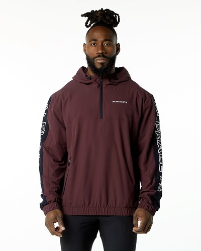 Dark Merlot Alphalete Woven Performance Jacket | 73196-CUTI