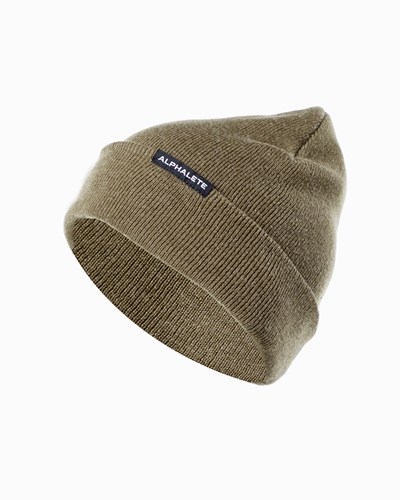 Dark Tan Alphalete Cotton Knit Beanie | 92635-AZYD