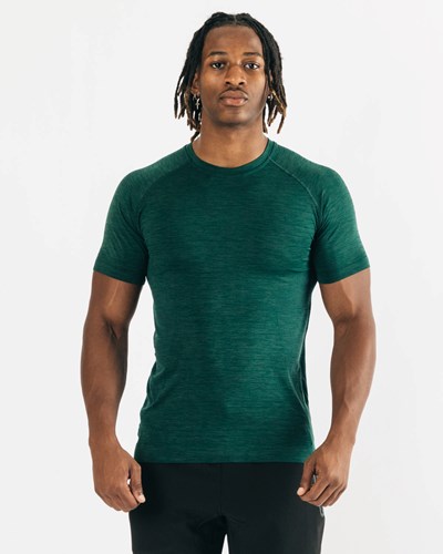 Darkest Pine Alphalete High Performance Seamless Short Sleeve Tee | 60972-NKBD