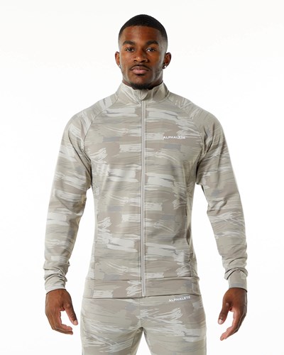 Desert Canvas Camo Alphalete 4-Way Stretch Track Jacket | 25398-OVAN