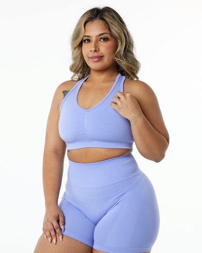 Digital Violet Alphalete High-Impact Seamless Sports Bra | 87314-YZXL
