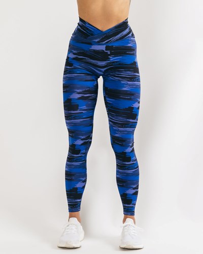 Electric Blue Canvas Camo Alphalete All-Purpose Legging | 14032-PLIS