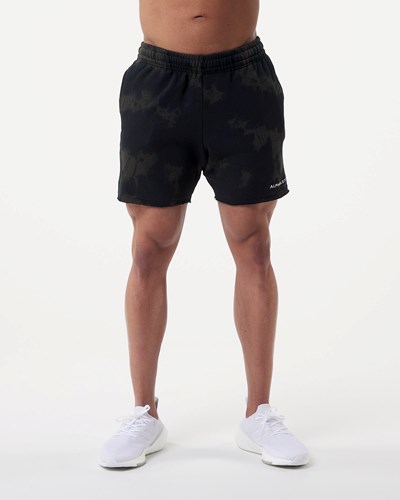 Faded Black Alphalete Washed 5" Fleece Short | 75096-USZD