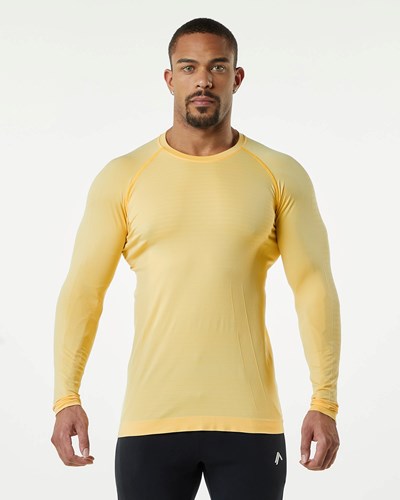 Faded Honey Alphalete High Performance Seamless Long Sleeve Tee | 13629-QNKH