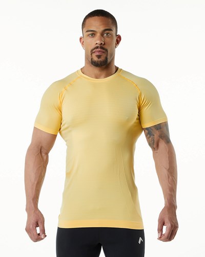 Faded Honey Alphalete High Performance Seamless Short Sleeve Tee | 89201-GPXA