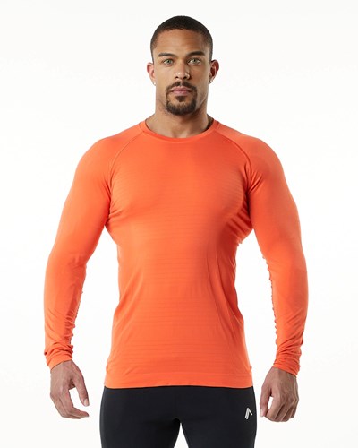 Faded Strawberry Alphalete High Performance Seamless Long Sleeve Tee | 98042-LXJH