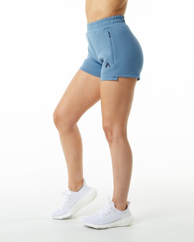 Fog Blue Alphalete Interlock Knit 3.5" Short | 64029-FTEJ