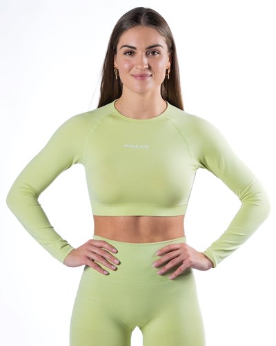 Frozen Spring Alphalete Cropped Seamless Long Sleeve | 41596-RFOU