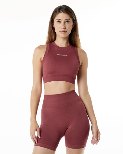 Gingerbread Alphalete High Performance Seamless Crop Bra | 27564-CMYR