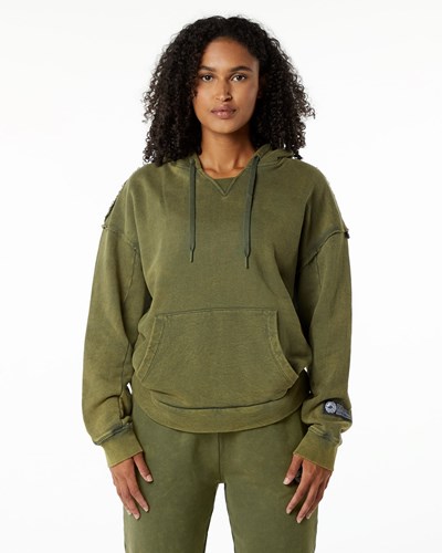 Green Aventurine Alphalete Heavyweight Washed Terry Hoodie | 34167-OMCD