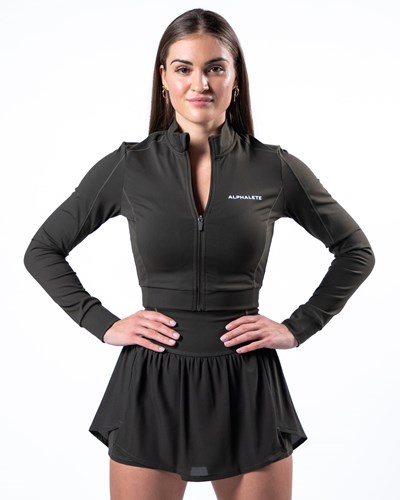 Grey Alphalete 4-Way Stretch Track Jacket | 69014-OUID
