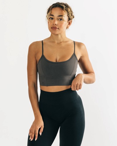 Grey Alphalete Fitted Cropped Tank | 82371-ELTI