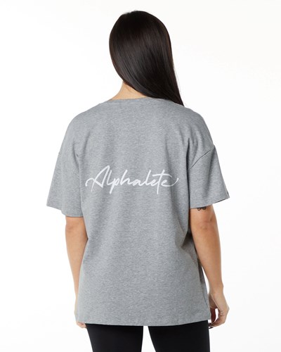 Heather Grey Alphalete Performance Short Sleeve | 96875-DOGI