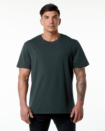 Hunter Green Alphalete Set-In Sleeve Tee | 67198-FUIT
