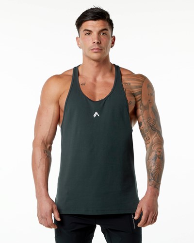 Hunter Green Alphalete Stepped Hem Stringer | 07352-RSIP