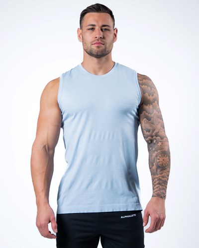Ice Blue Alphalete High Performance Seamless Tank | 14573-YPVJ