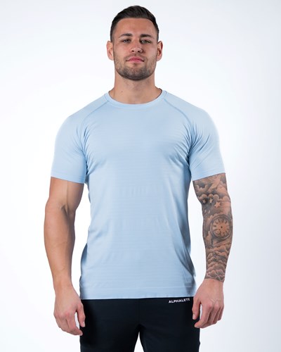 Ice Blue Alphalete High Performance Seamless Short Sleeve Tee | 80954-ABRV