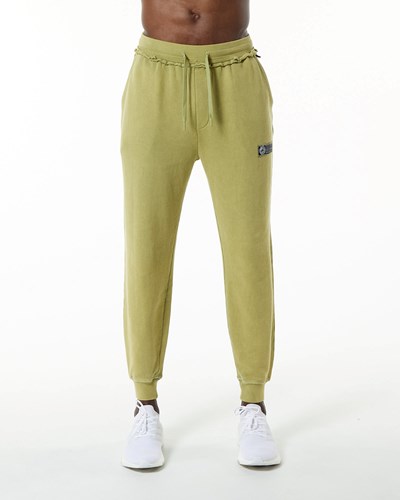 Jade Green Alphalete Heavyweight Washed Terry Jogger | 68951-XDTF