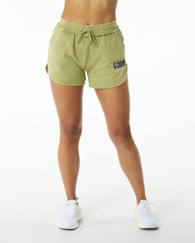 Jade Green Alphalete Heavyweight Washed Terry Short | 85093-TBGK