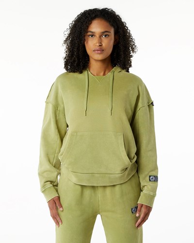 Jade Green Alphalete Heavyweight Washed Terry Hoodie | 93460-GBFI
