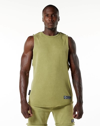 Jade Green Alphalete Mid-Weight Washed Terry Cutoff | 14850-TSDN