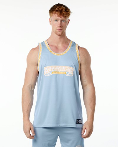 Light Blue Alphalete Relaxed Fit Jersey | 67081-IZKP