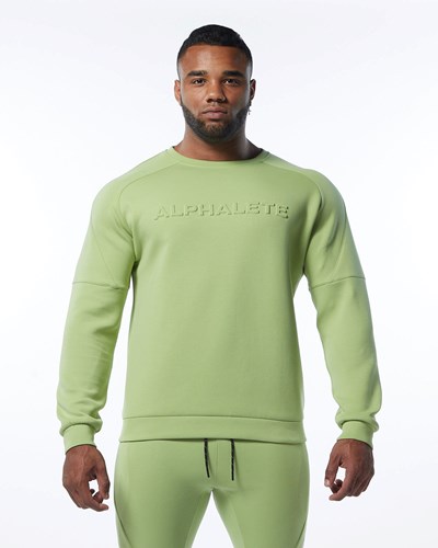 Light Green Alphalete Interlock Knit Pullover | 04186-TMAL