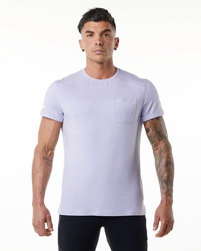Lilac Haze Alphalete Premium Short Sleeve Pocket Tee | 28046-DYMP