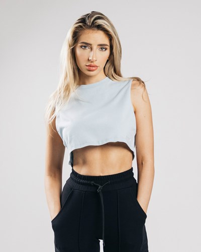 Lotus Blue Alphalete Heavy Cotton Cropped Cutoff | 58027-XTHF