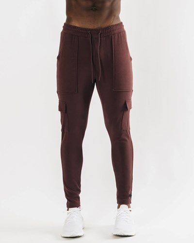 Mahogany Alphalete Fitted Single-Brushed 30" Cargo Pant | 53802-AIEO