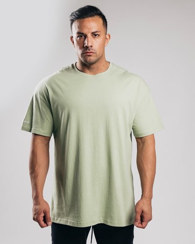 Matcha Alphalete Heavy Cotton Dropped Shoulder Tee | 26490-AUSO