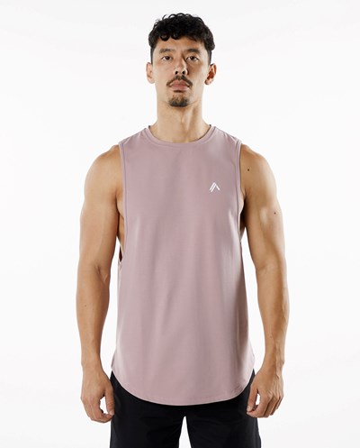 Mauve Alphalete Fitted Performance Tank | 49873-IZCS