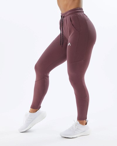 Mauve Alphalete Interlock Knit Zip Jogger | 82743-LCZP