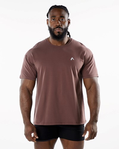 Merlot Alphalete Drop Shoulder Tee | 47623-WMBU