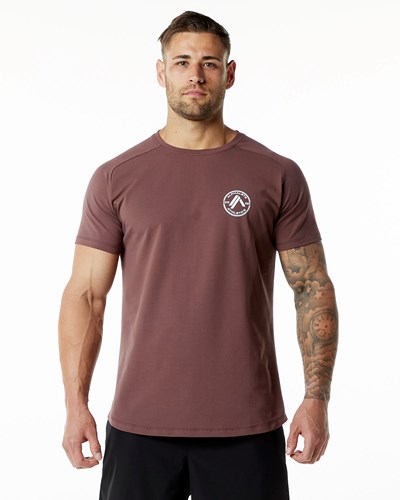 Merlot Alphalete Fitted Performance Short Sleeve | 79648-LIUC