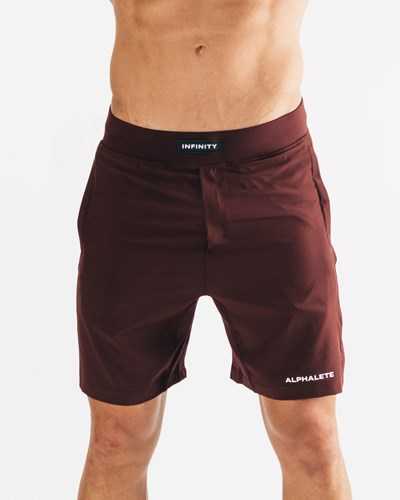 Merlot Alphalete Woven 4-Way Stretch 7" Short | 92086-JBFV