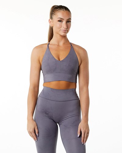 Misty Lilac Alphalete Medium-Impact Luxury Sports Bra | 93216-SBNQ