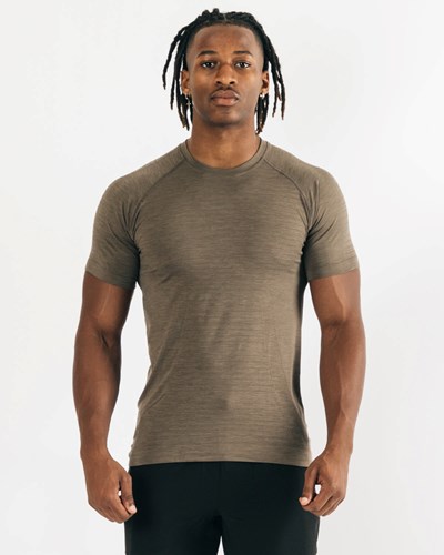 Mocha Alphalete High Performance Seamless Short Sleeve Tee | 25106-FOJZ