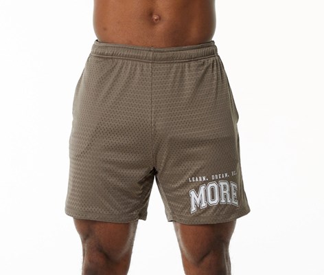 Mocha Alphalete Luxury Lined 4-Way Stretch Mesh Short | 72419-LKSI