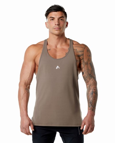 Mocha Alphalete Stepped Hem Stringer | 37428-CTSE