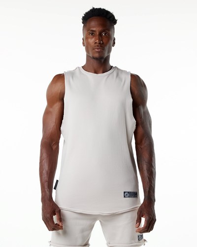 Moonstone Alphalete Mid-Weight Washed Terry Cutoff | 73261-YURH