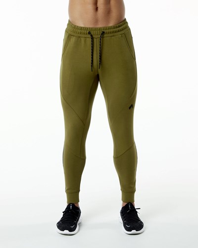Moss Alphalete Interlock Knit Cuffed Jogger | 57364-PFXA